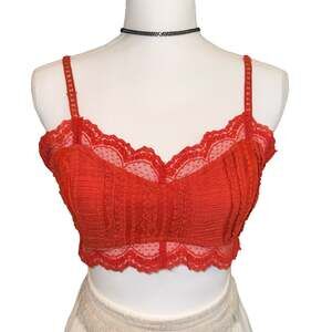 Anewsta Terracotta Lace Bralette Crop Top Size 8/10
